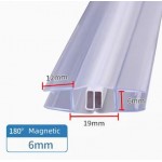 Shower Door Seal Magnetic Strip - 6mm Glass